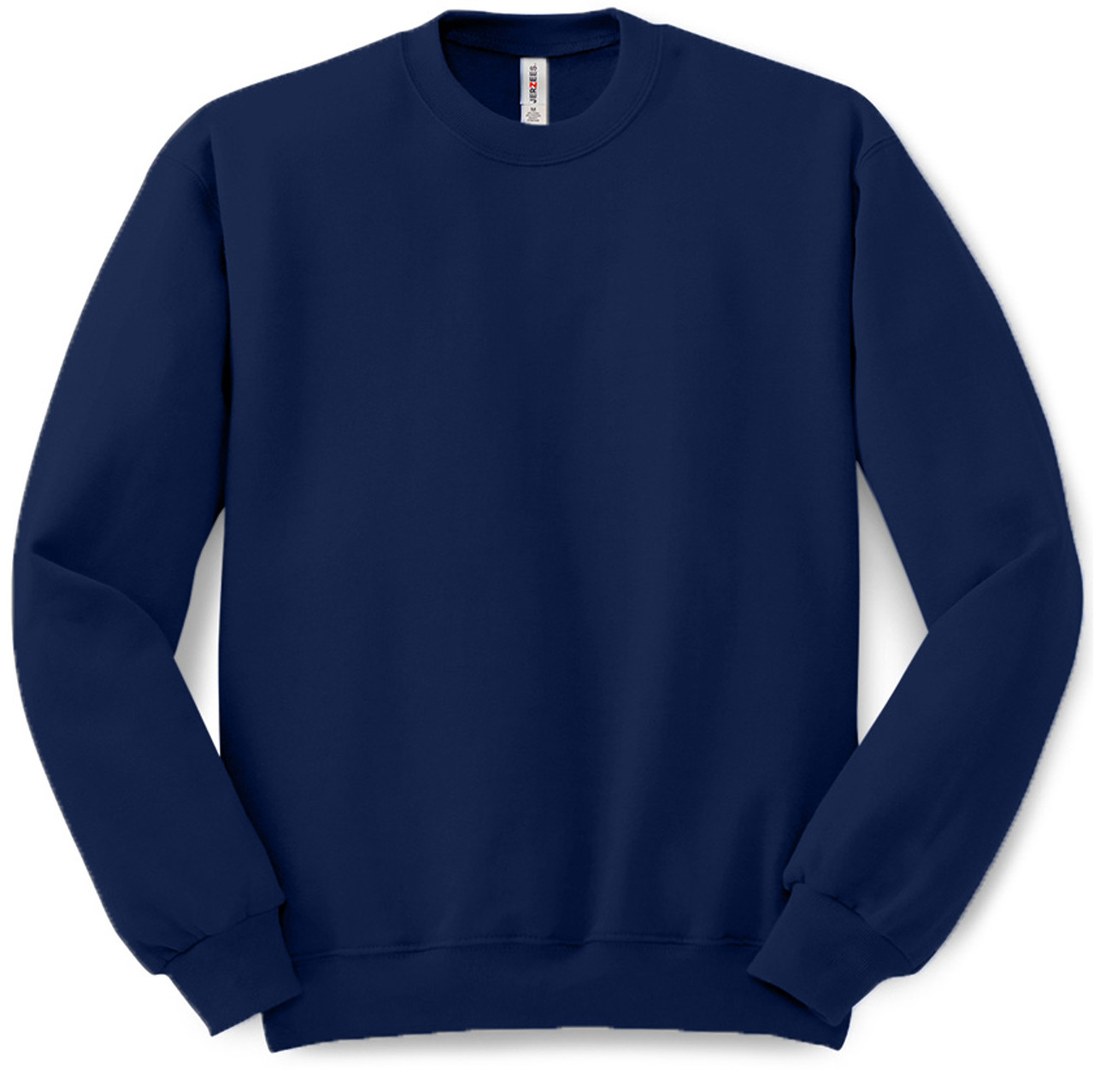 Plain Pullover Crew Neck Sweatshirt Navy